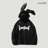 Psycho Bunny Hip Hop Designer Engraçado Orelhas de Coelho Hoodies para Homens Moletom Mens Streetwear Carta Impressa Pulôveres Com Capuz Casais Bape Suprem Hoodie DEQB