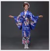 Abbigliamento etnico Moda Tendenze nazionali Donna Sexy Kimono Yukata con Obi Abito da sera novità Costume cosplay giapponese Floreale Taglia unica 230331