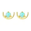 Earrings SANYU Green Pink Blue Fire Opal Stud For Women 925 Sterling Silver Fine Jewelry Party Boucle D'Oreille Femme SE0418