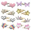 Hair Accessories 16 Pack Clips For Girls Star/Crown/Heart/Butterfly Shaped Kids Barrettes Cute Metal Snap Pins Sparkl