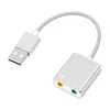 Aluminiumlegering Extern bärbar datorljudkort USB 2.0 Virtuell 7.1 Kanal Audio Adapter med tråd för PC Mac med boxpaket