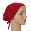 Szaliki moda muzułmańska kapelusz szalik zwykły pasek modalny bawełniany elastyczne dno kobiety