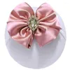 Hair Accessories Bowknot Headband Baby Christening Headbands With Bow For Rhinestone Nylon Elastic Headwrap Born Toddler