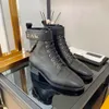 Designer Laarzen Australisch modemerk Luxe lederen laarzen Kettingrits Dikke hak Platte laarzen Zwart Wit Professionele leren laarzen Martin Boots