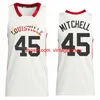 NCAA College Basketball 35 Darrell Griffith Jersey 31 Wes Unseld 3 Peyton Siva 24 Jae'lyn Withers 22 Deng Adel Donovan Mitchell 45 Szwy czerwony biały czarny