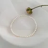 Anklets Ashiqi Natural Freshwater Pearl Anklet Lady Elasticity Chain Beach Foot Armband Fashion Smycken för kvinnor Trend 231031
