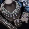 Комплект ожерелья и серег, супер роскошный тяжелый кубический цирконий, свадебный комплект в Дубае, африканский, синий, фиолетовый, зеленый, большие массивные ювелирные изделия