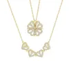 Volledige diamant Little Love Een multi-dragende Love Clover-ketting voor dames als cadeau voor vriendin met titanium stalen slot Bone Chain Temperament