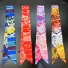 Halsdukar 2023 varumärkesväska halsduk hår slips mager silkesign foulard halsduk mode pannband för damer
