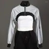 Stage Wear Reflective Street Dance Performance Team Costume Loose Kpop Hip Hop Clothes Grey Suit Adult Jazz Dancer Outfit VDB6391