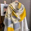 Lenços 2023 inverno cavalo impressão cashmere cachecol senhora design quente pashmina cobertor envolve mulheres xale feminino grosso foulard