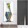 Dipinti Di Arte Moderna Uccelli Pittura Stampata Su Tela Poster Immagini A Parete Per Soggiorno Astratta Animale Goccia Consegna Casa Giardino A Dhxml