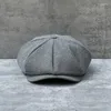 Bérets 2023 Big Size Cotton Autumn Winter Sboy Caps Men Breatchable Anglais Beret Women Peaky Boulines Cap chapeaux octogonaux 63 cm