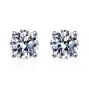 925 Boucles d'oreilles Moissanite en argent sterling pour femmes hommes blanc plaqué 4 de brochet ensemble luxe fin bijoux diamant étalon boucle d'oreille