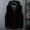 Men's Vests 897504629 Men's Sleeveless Winter Jacket Cozy Vest Plush Faux Fur Hooded Waistcoat With Zipper Closure Pockets Plus Size