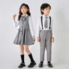 Set di abbigliamento Uniforme scolastica per ragazzi Giacca per ragazze Camicia Cravatta Abiti Per bambini Smoking formale Abiti per bambini Abiti per studenti bambini