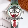 TWF V4S Japan NH35A Automatic Mens Watch Konstantin Chaykin Halloween Moon Phase Joker White Dial 316L Steel Case Red Necktie Leather Super Edition eternity Watches