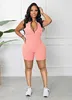 Womens Jumpsuits 2023 High Quality Ladies Rompers Candy Colors Pit Strip Zippers Jumpsuit One Piece Outfits Sleeveless Fitness Short Bodysuits For Women