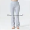 Pantalones de yoga para mujer Correr Street Groove Flares Cintura alta Vientre apretado Deportes Entrenamiento Y Nueve minutos Entrega de gota Dhlz8