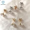 Diamante duplo Moissanite em ouro 14k e 2 quilates