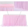 Feestdecoratie witte tafel rok tutu tulle servies doek baby shower verjaardag Halloween banket bruiloft rode plinten cover home decor