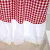 Curtain American Retro Idyllic Classic Red Plaid Ruffle Curtains For Bedoom White Ruffles Princess Chambre Bebe Fille Window Drapes