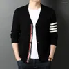 Herrtröjor 2023 Toppkvalitet Spring Winter Brand Fashion Sticked Men Cardigan Sweater Black Korean Casual Coats Jackor Menskläder 3xl