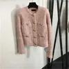 Giacca firmata Donna Cardigan Cappotto Girocollo Maniche lunghe Maglia Top Bottoni in metallo Decorato Bianco Cappotti eleganti Cardigan Giacche Abbigliamento firmato da donna