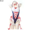 Ani Anime Lolita Ragazza Principessa Cameriera Tuta Costume da bagno Sukumizu Costume Ruffle Backless Lingerie Pamas Uniforme Cosplay cosplay