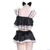 Ani japonais Anime Lolita mignon chat femme de chambre maillot de bain Costume chats fille maillots de bain uniforme piscine fête Cosplay