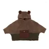 Vestes bébé manteau Style nordique 23 automne et hiver sweat-shirt polaire pour enfants en bas âge à capuche bouffée mignon chaud