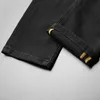 Hiver automne noir jean hommes coréen Slim Fit petit pied broderie lavage haut de gamme pantalons pour hommes