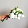 Fleurs de mariage 2023 Arrivée Real Pos White Nature Tulipe avec Calla Lilies Demoiselle d'honneur Tenir Bouquet Ramo de Flores Para Novia