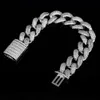 925 Silver Cuban Chain Hip Hop Armband Street Fashion Trend Dominant and Generous Full Diamond Jewelry Women