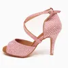 Dance Shoes Pink Latin Dance Shoes Indoor Soft Bottom Tango Jazz Modern Dance Wedding Shoes Summer Sandals Performance 231101