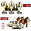 Chaussures habillées maogu orteil fermé semelle moderne chaussure moderne salle de bal danse 3,5 / 5,5 / 6,5 cm talon pour femmes en cuir pailleté en cuir latin