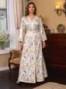Roupas étnicas Eid Muslim Dress Abaya para Mulheres Marrocos Vestidos de Festa Abayas Oração Floral Manga Longa Robe Ramadan Musulman Maxi Vestidos