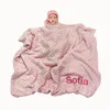 Blankets Swaddling Name Personalised born Bedding Set Swaddle Soft Fleece Toddler Crib Bed Stroller 231031