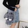 Mochilas de felpa Lindo Conejo de peluche Bolso de un solo hombro Bolsas cruzadas Conejito japonés Conejo de peluche Juguete Niños Mochila escolar Juguetes de regalo para niños 231101