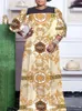 Plus Size Dresses 5XL VONDA Bohemian Women Maxi Dress 2023 Autumn Puff Sleeve Vintage Printed Lace Party Sundress Casual Patchwork Robe