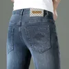 and Spring Autumn Light Luxury Jeans Men's High End European Fashion Versatile Korean Slim Fit Straight Leg Pants