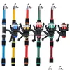 Accessori da pesca Sougayilang Canna da pesca telescopica e mulinello con accessori di linea Set per principianti Asta per bambini 220812 Consegna a goccia Dhy7O