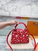 Yayoi Kusama Collection Capucines BB Designer Shoulder Bag Taurillon Leather Infinity Dots Print Luxury Handbag Lady Purse Woman C256H