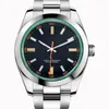 Mens Designer Rolx men high quality Stainless steel strap AIR KING Black dial green pointer automatic movment Sapphire glass mirror watches men master wristwatch