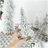 Decorazioni natalizie Decorazioni natalizie Mini albero artificiale Floccaggio nordico Decorazione anno Cedro bianco Buon Natale Festa a casa Des Dhp4Y