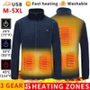 Men s jackor 2023 män USB uppvärmd fleece jacka vinter varm uppvärmning vadderad smart termostat ren färgkläder 231101
