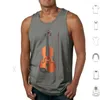 Men's Tank Tops The Violin Vest Cotton Vioin Fiddle Music Musical Instrument Wooden String Hollow Bow