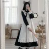 Anime Costumes Robe de femme de chambre classique Lolita pour femmes Tenues pour femmes d'inspiration vintage Cosplay Anime Girl Robe noire à manches longues S-3XLL231101