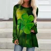 Kadınlar bluz yaprağı baskı St. Patrick's Day kadın gömlek sonbahar ve yaz mahsul üstleri harajuku seksi camisas de mujer