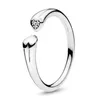 Novo Anel feminino em forma de coração anel de diamante 925 prata esterlina conjunto de anel de casamento tijolo de casamento